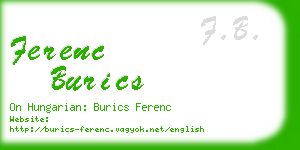 ferenc burics business card